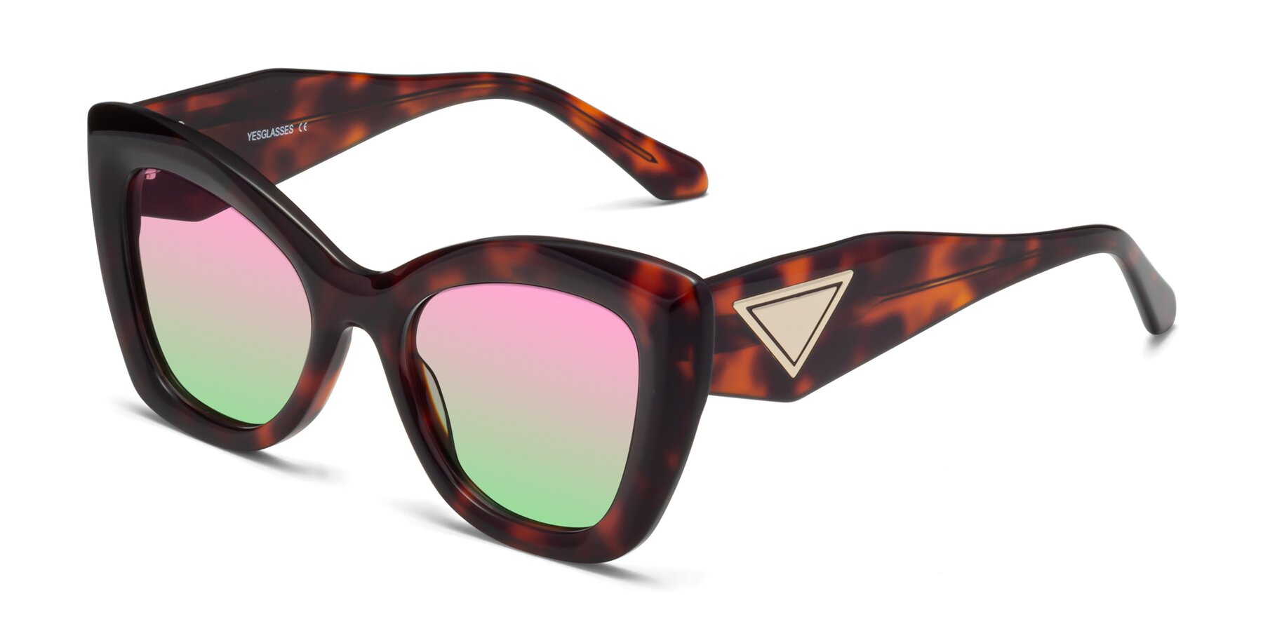 Angle of Riffe in Tortoise with Pink / Green Gradient Lenses