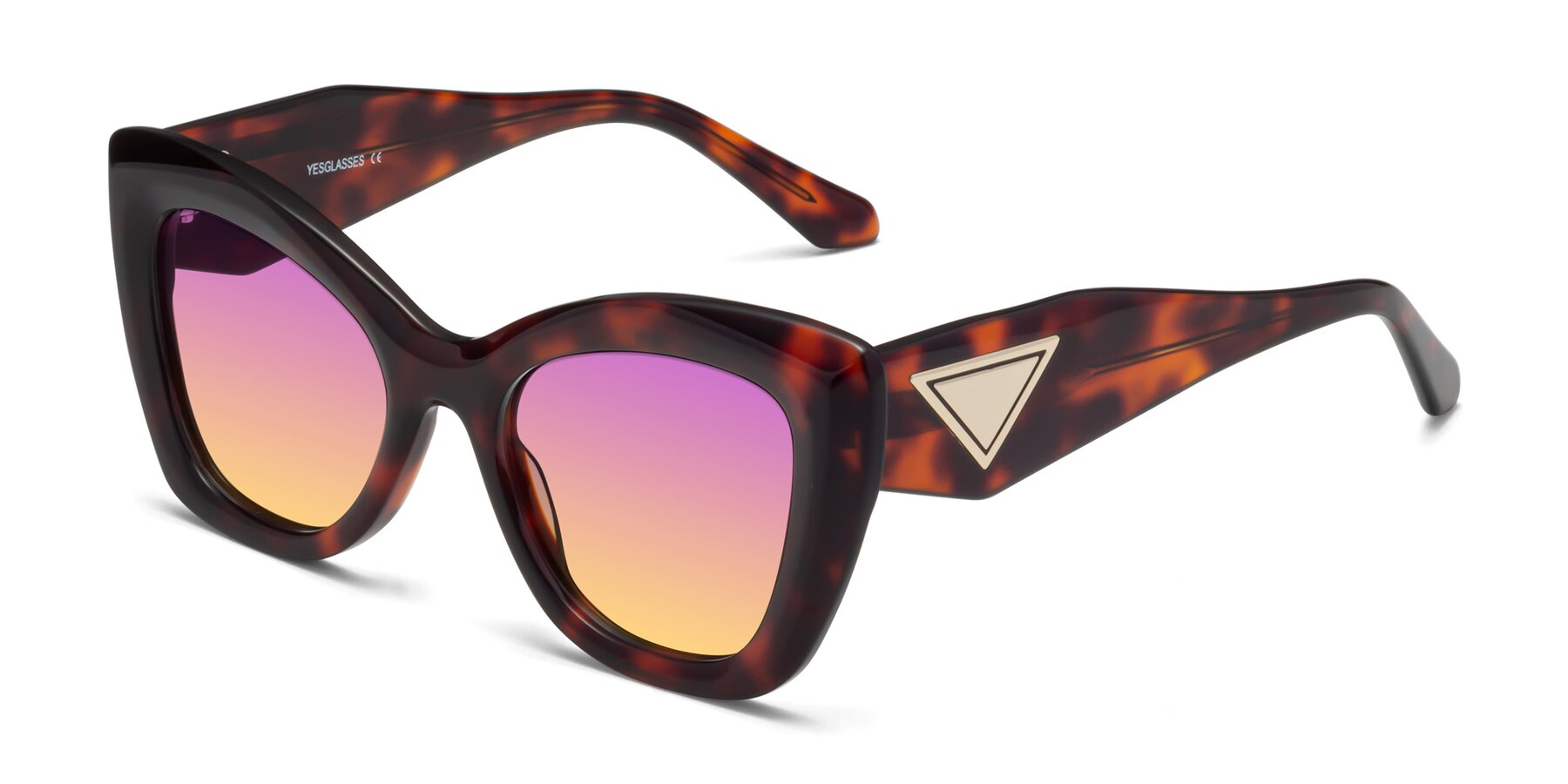 Angle of Riffe in Tortoise with Purple / Yellow Gradient Lenses