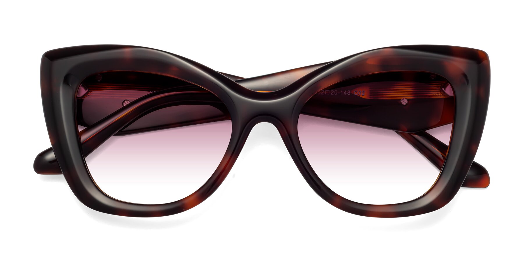 Folded Front of Riffe in Tortoise with Wine Gradient Lenses