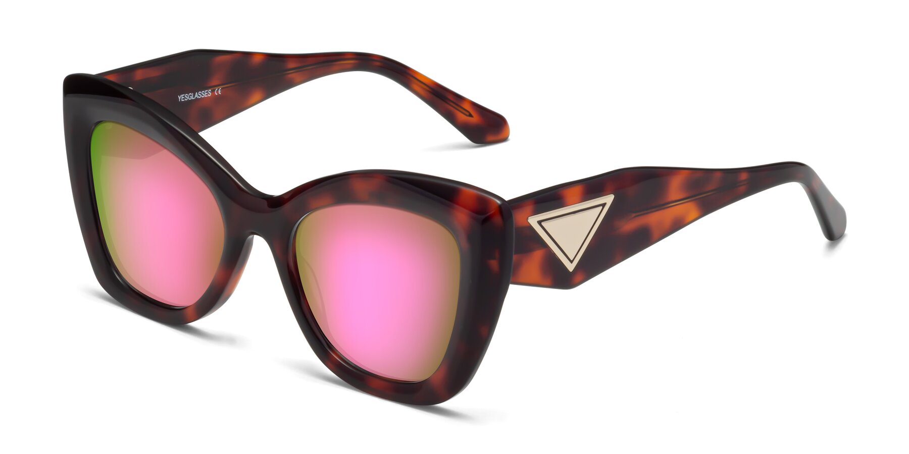 Angle of Riffe in Tortoise with Pink Mirrored Lenses