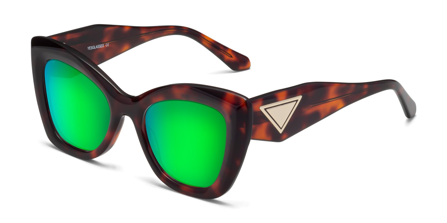 Angle of Riffe in Tortoise with Green Mirrored Lenses