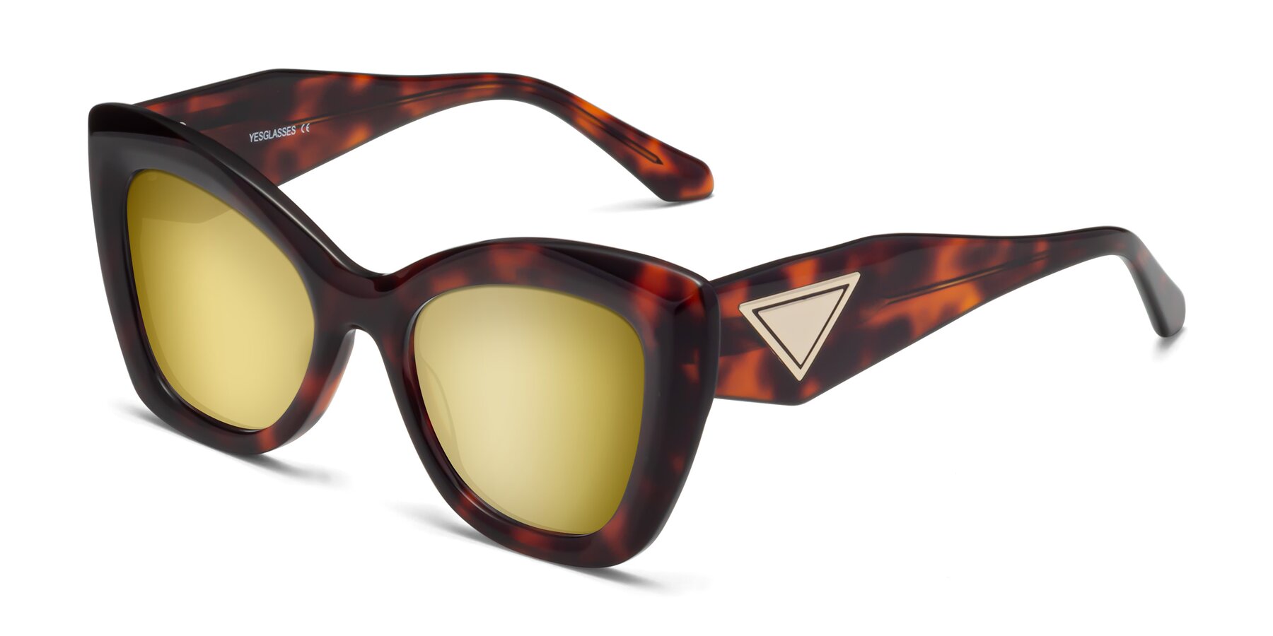 Angle of Riffe in Tortoise with Gold Mirrored Lenses
