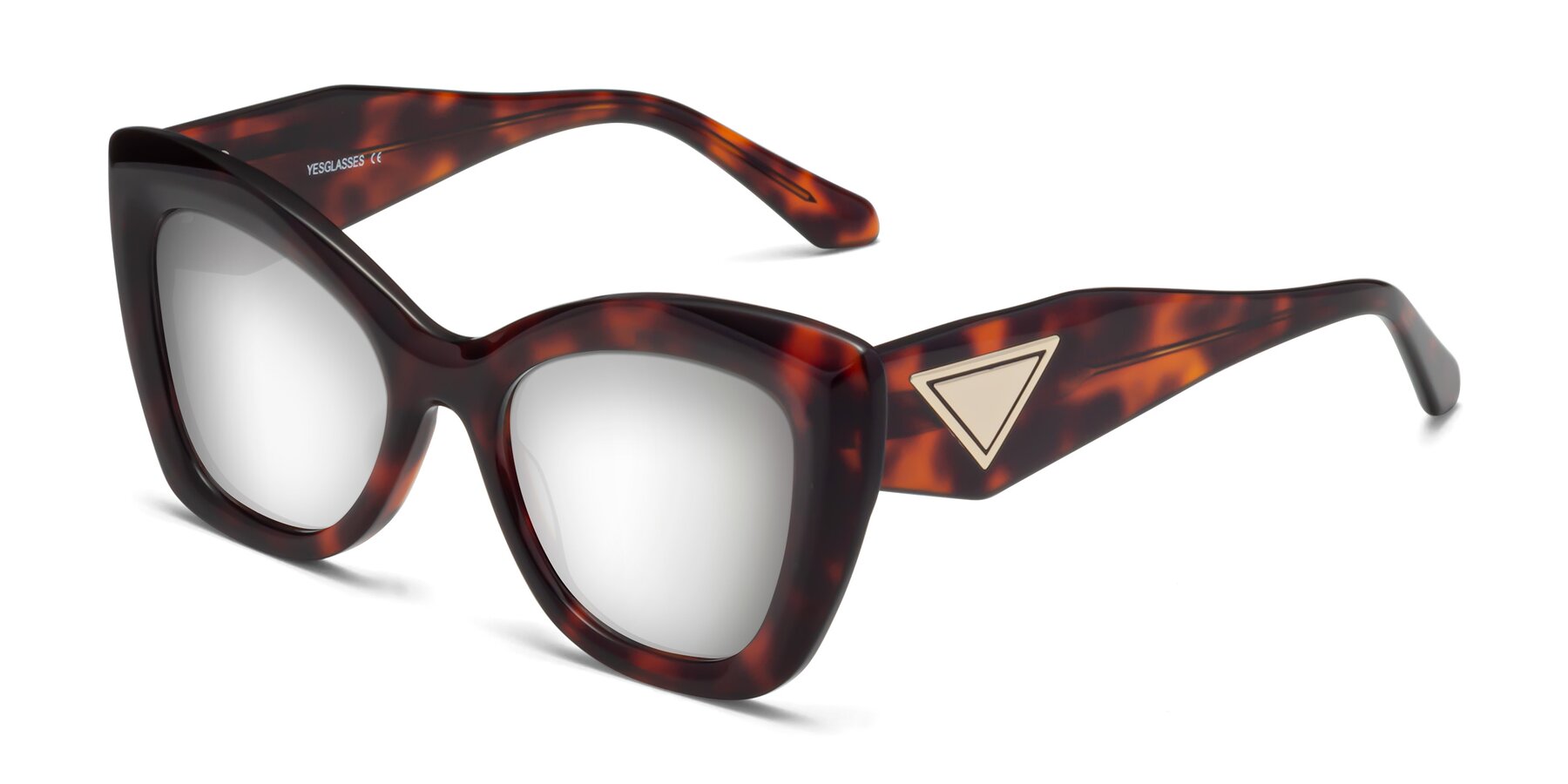 Angle of Riffe in Tortoise with Silver Mirrored Lenses