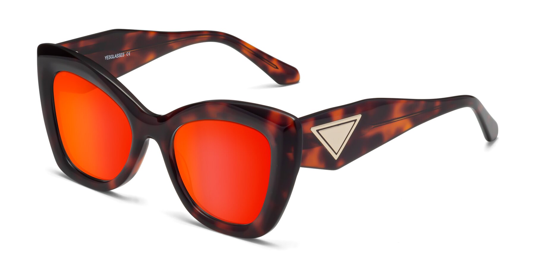 Angle of Riffe in Tortoise with Red Gold Mirrored Lenses