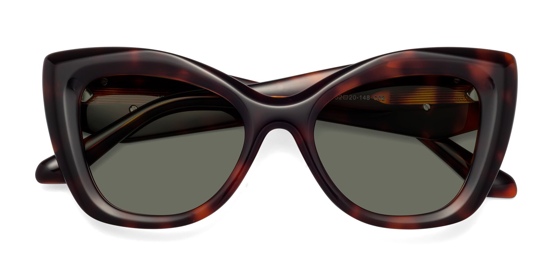 Folded Front of Riffe in Tortoise with Gray Polarized Lenses