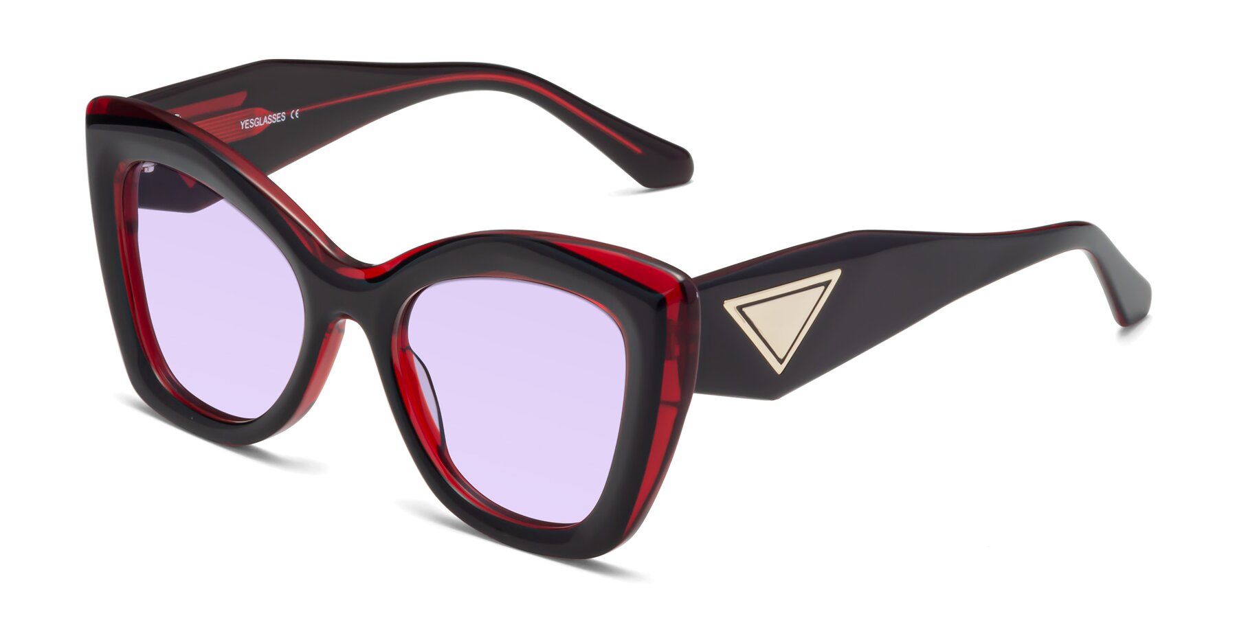 Angle of Riffe in Black-Wine with Light Purple Tinted Lenses