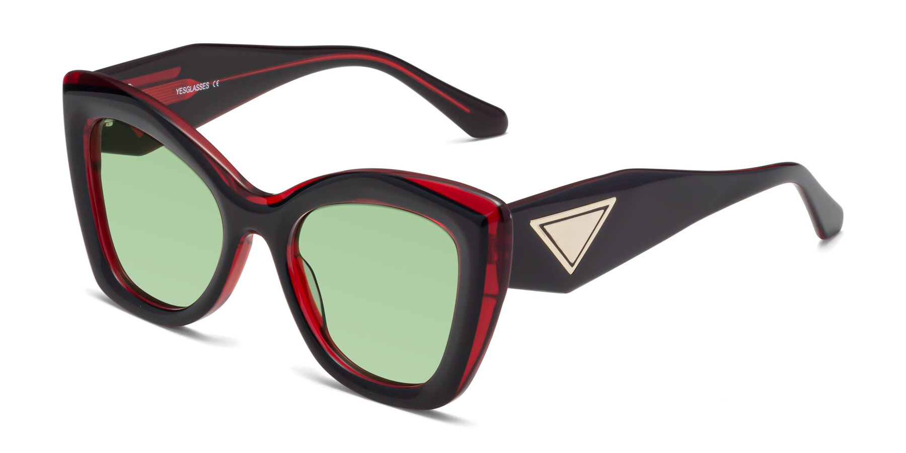 Angle of Riffe in Black-Wine with Medium Green Tinted Lenses