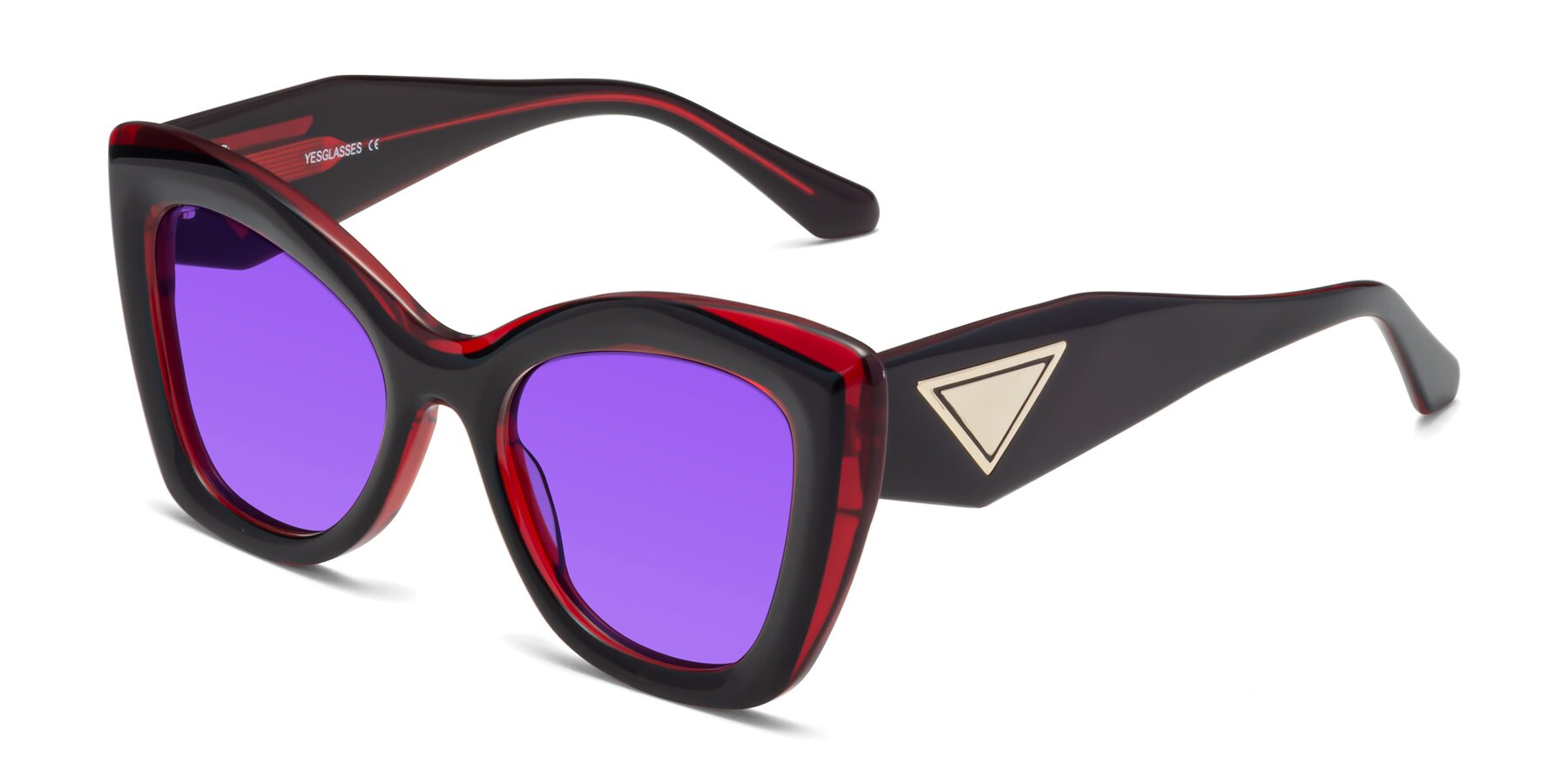 Angle of Riffe in Black-Wine with Purple Tinted Lenses