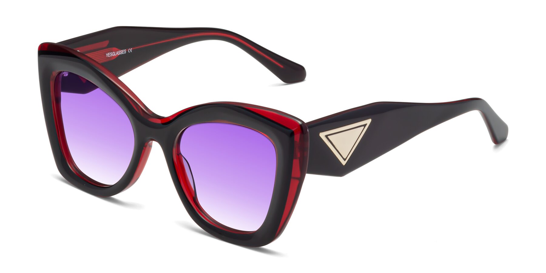 Angle of Riffe in Black-Wine with Purple Gradient Lenses
