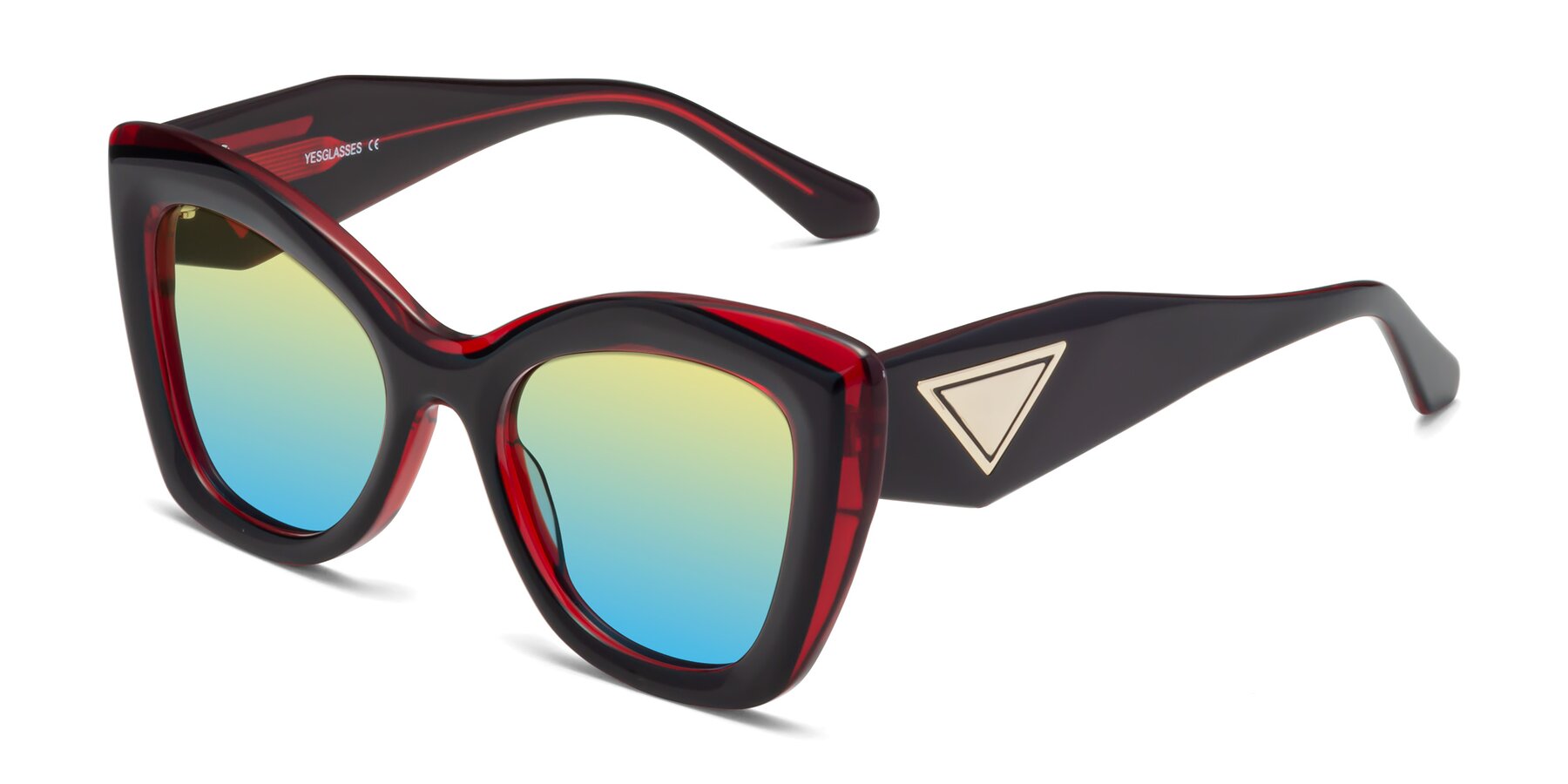 Angle of Riffe in Black-Wine with Yellow / Blue Gradient Lenses