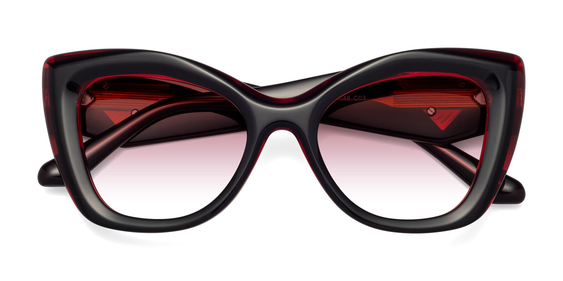 Folded Front of Riffe in Black-Wine with Garnet Gradient Lenses