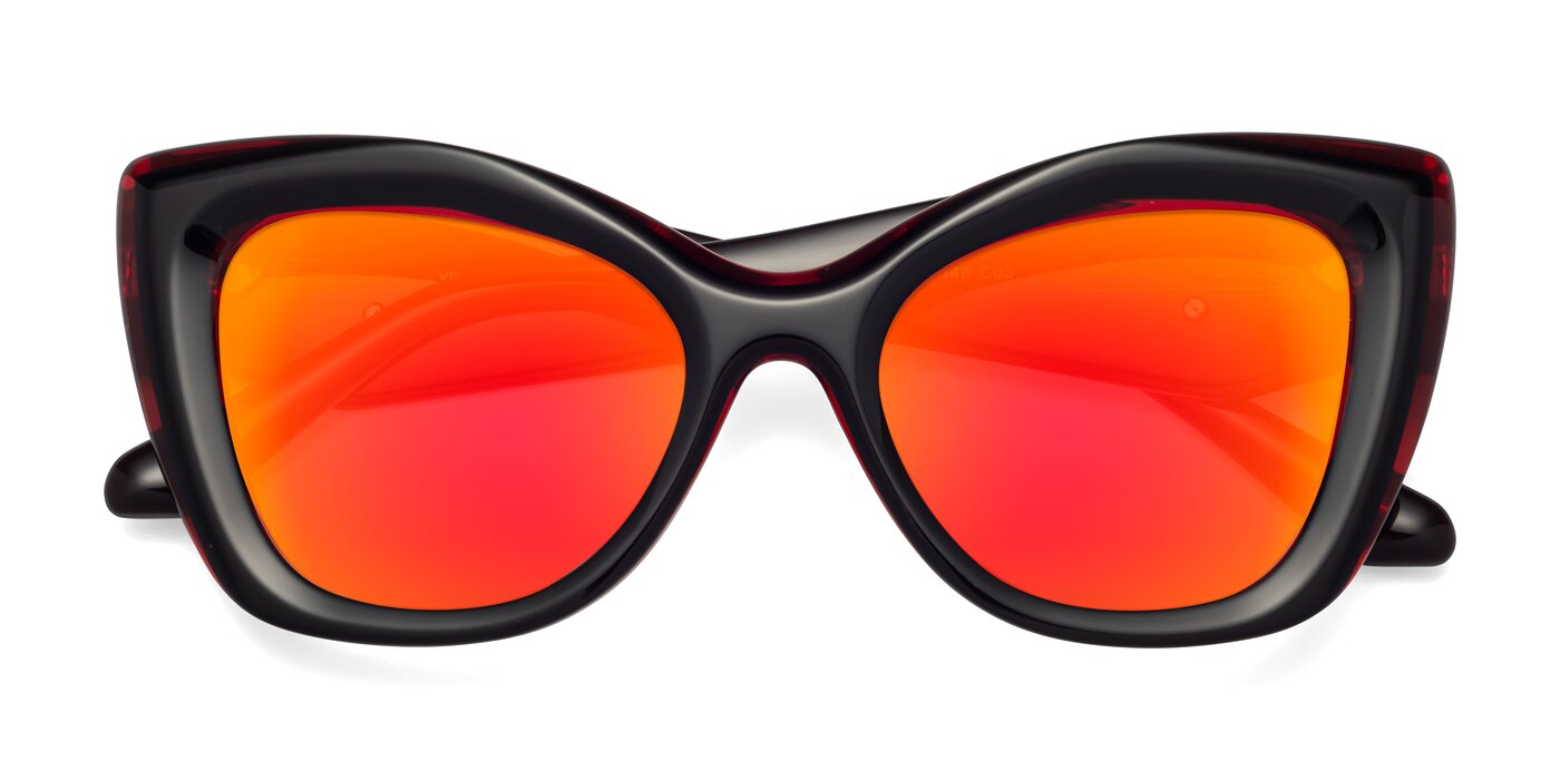 Riffe - Black / Wine Flash Mirrored Sunglasses