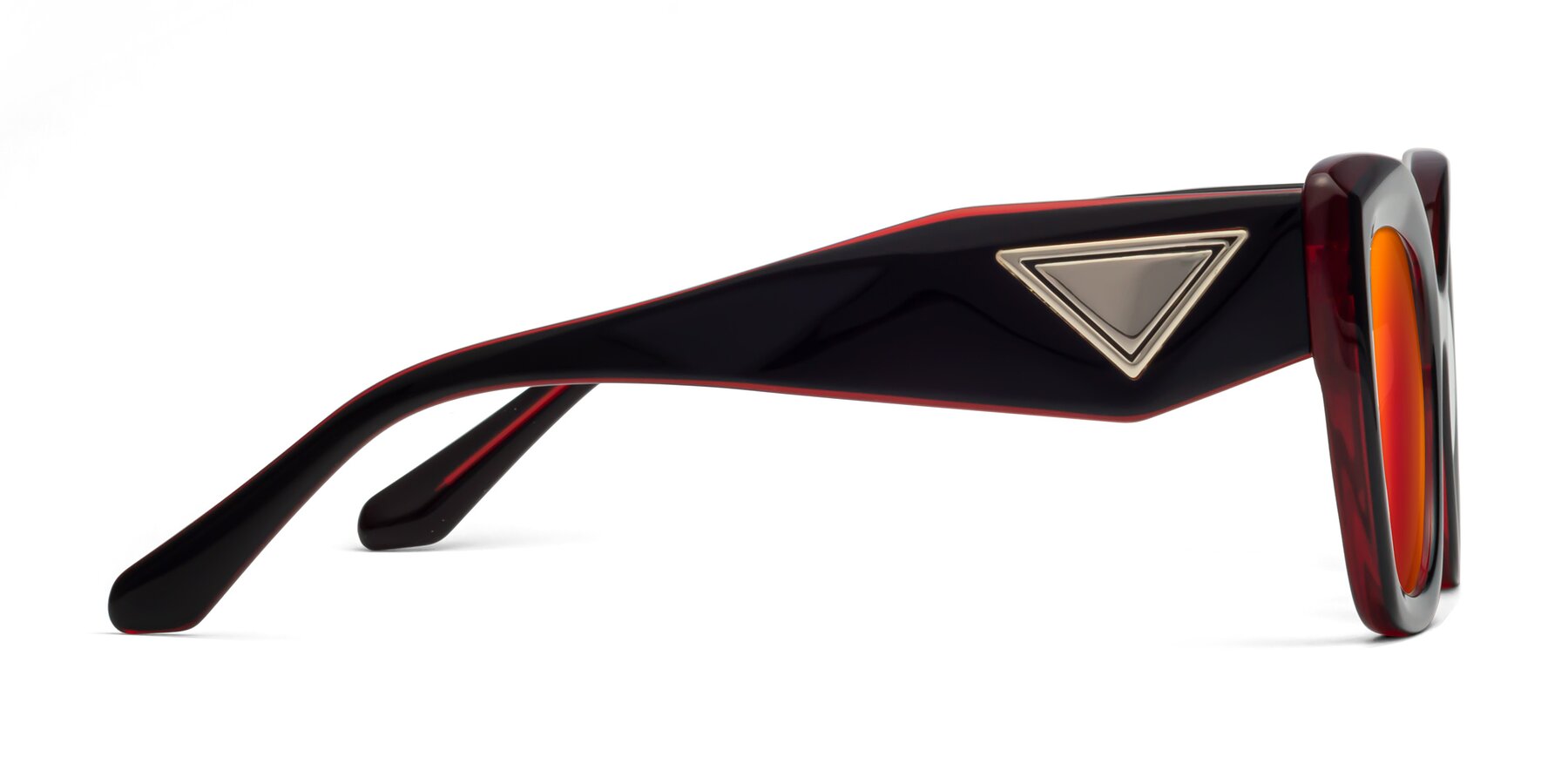 Side of Riffe in Black-Wine with Red Gold Mirrored Lenses