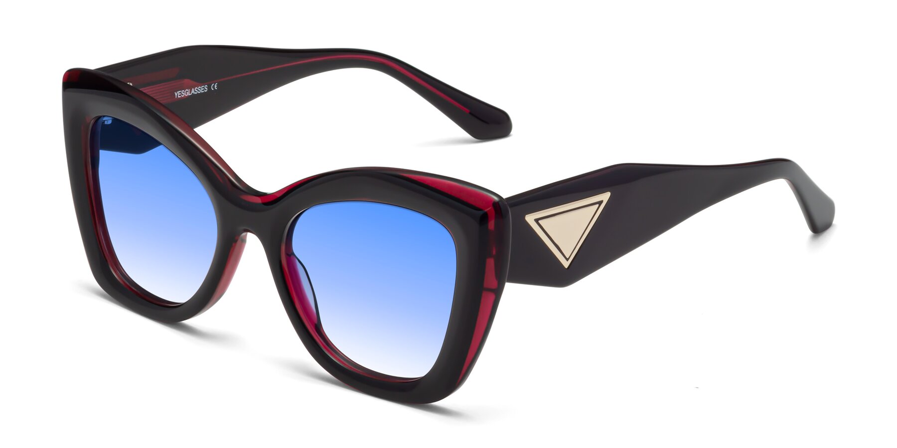 Angle of Riffe in Black-Purple with Blue Gradient Lenses