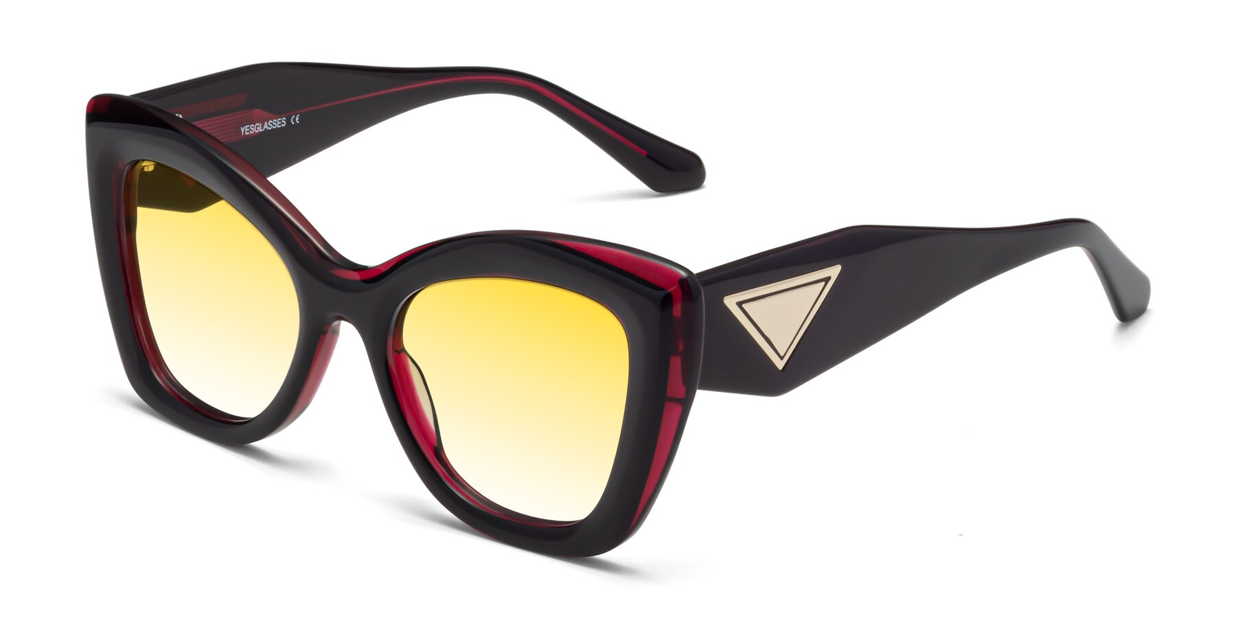 Angle of Riffe in Black-Purple with Yellow Gradient Lenses