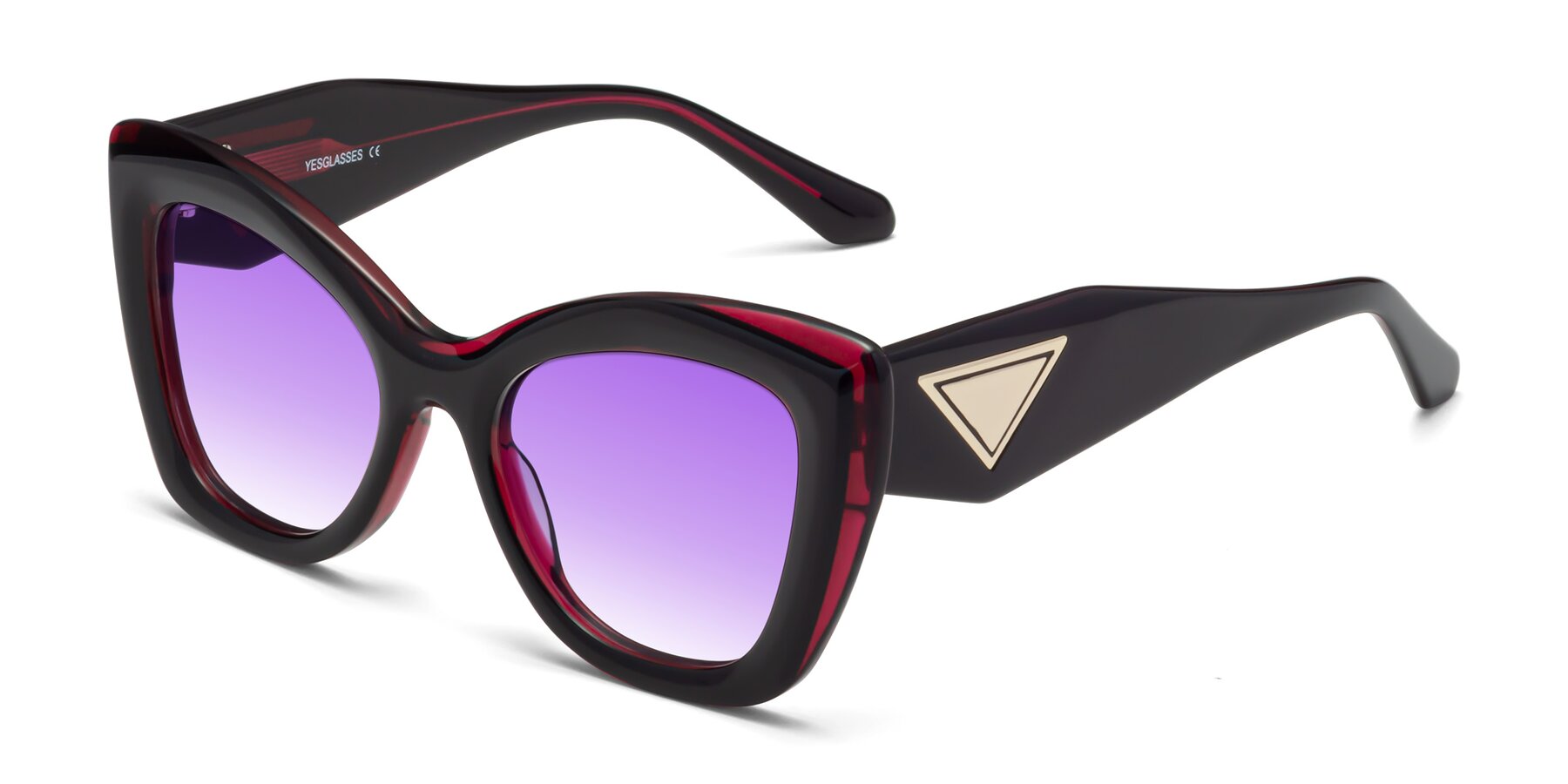 Angle of Riffe in Black-Purple with Purple Gradient Lenses