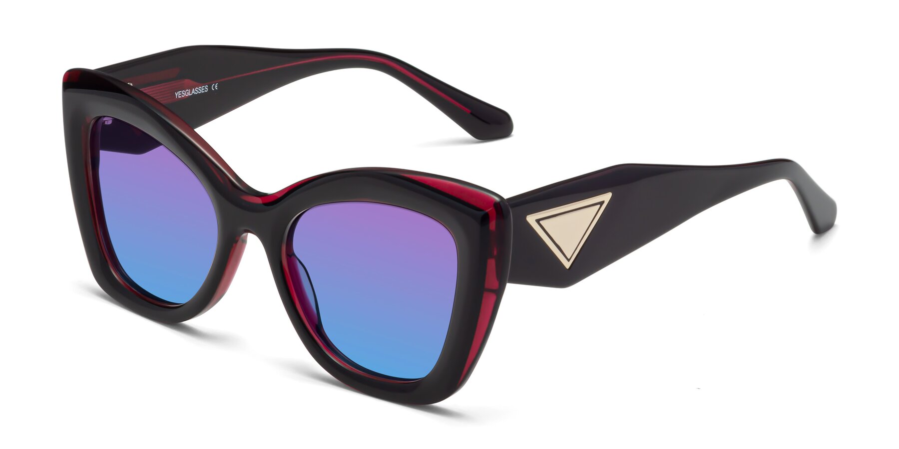Angle of Riffe in Black-Purple with Purple / Blue Gradient Lenses