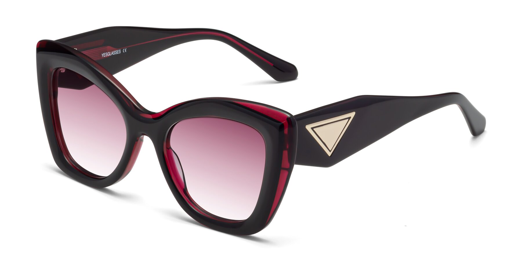 Angle of Riffe in Black-Purple with Wine Gradient Lenses