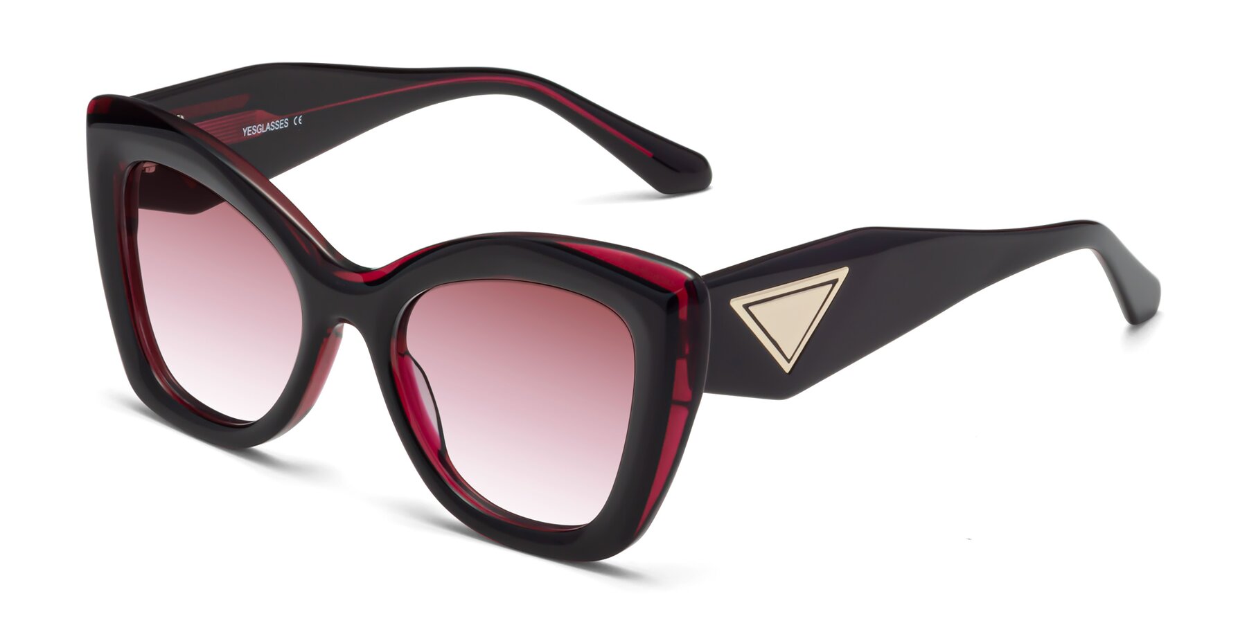 Angle of Riffe in Black-Purple with Garnet Gradient Lenses