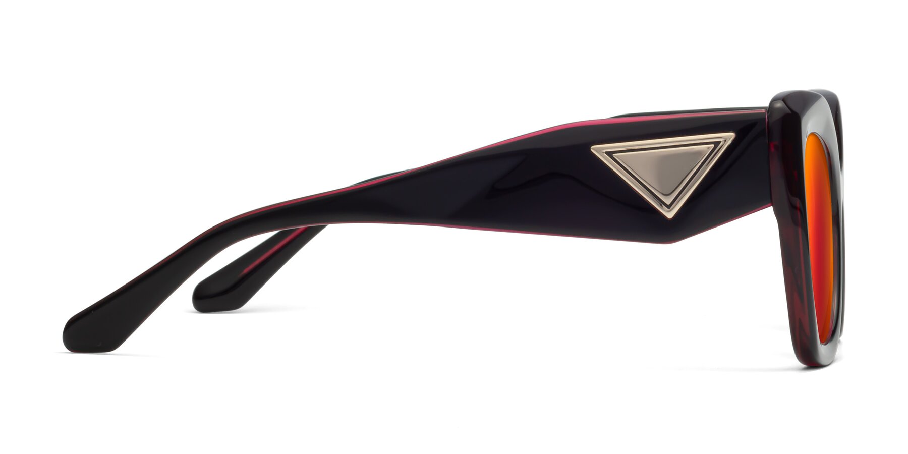 Side of Riffe in Black-Purple with Red Gold Mirrored Lenses