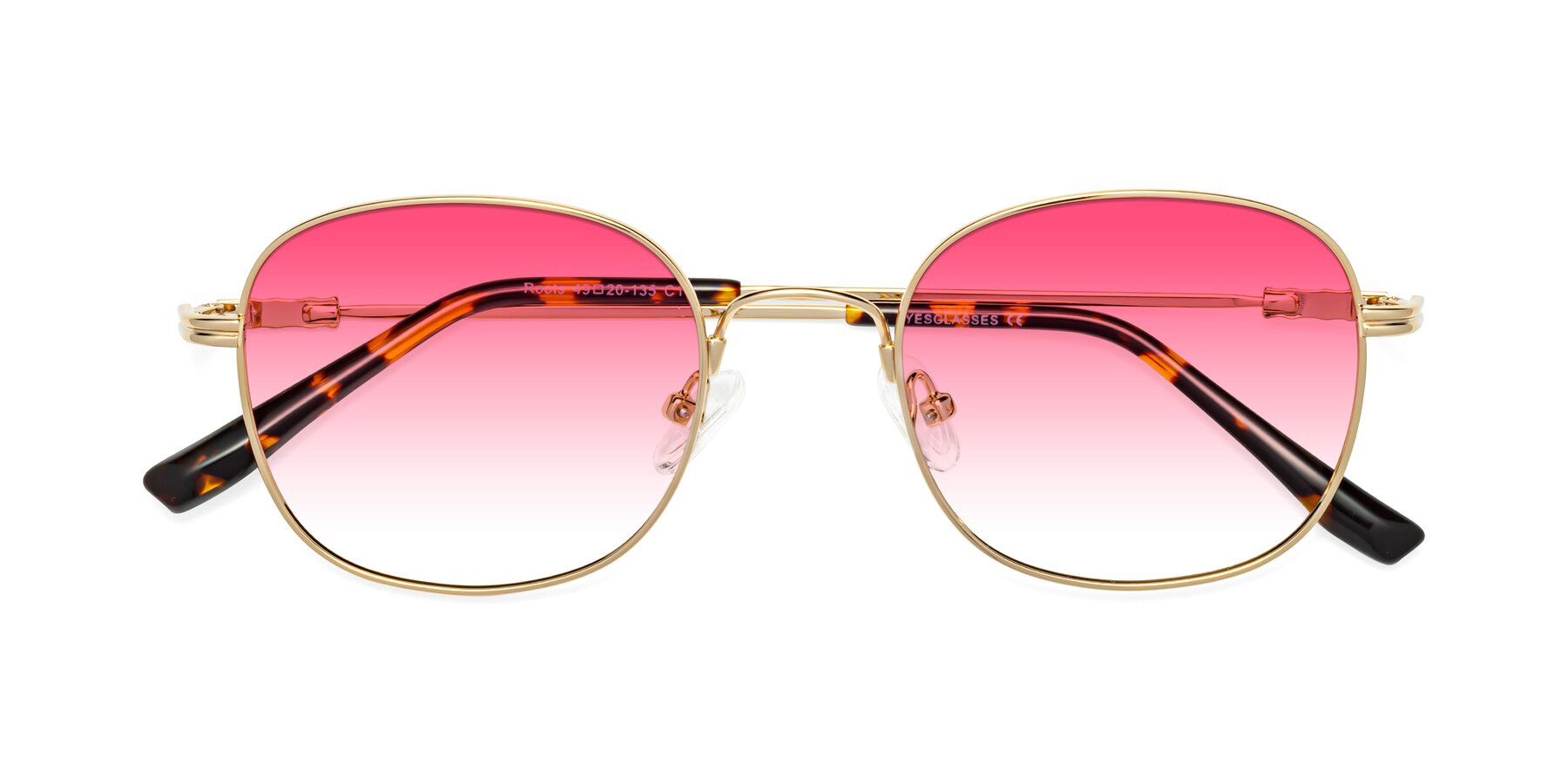 Folded Front of Roots in Gold with Pink Gradient Lenses