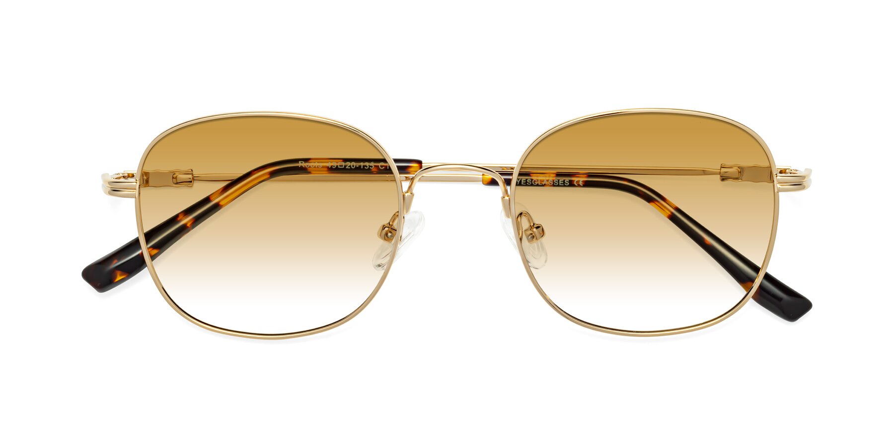 Folded Front of Roots in Gold with Champagne Gradient Lenses