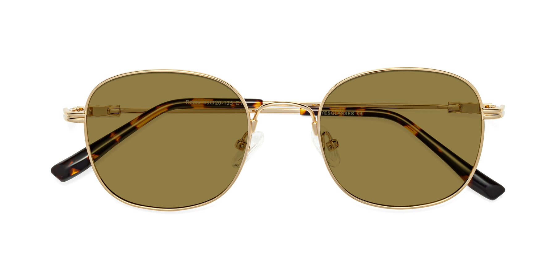 Folded Front of Roots in Gold with Brown Polarized Lenses