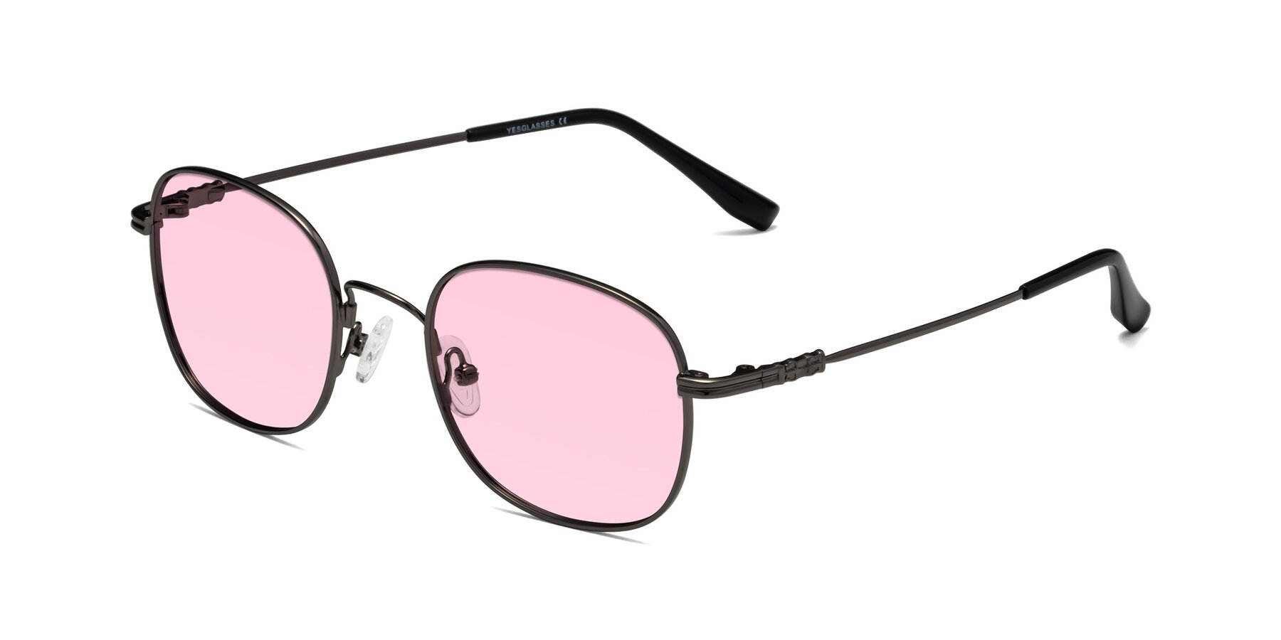 Angle of Roots in Gunmetal with Light Pink Tinted Lenses