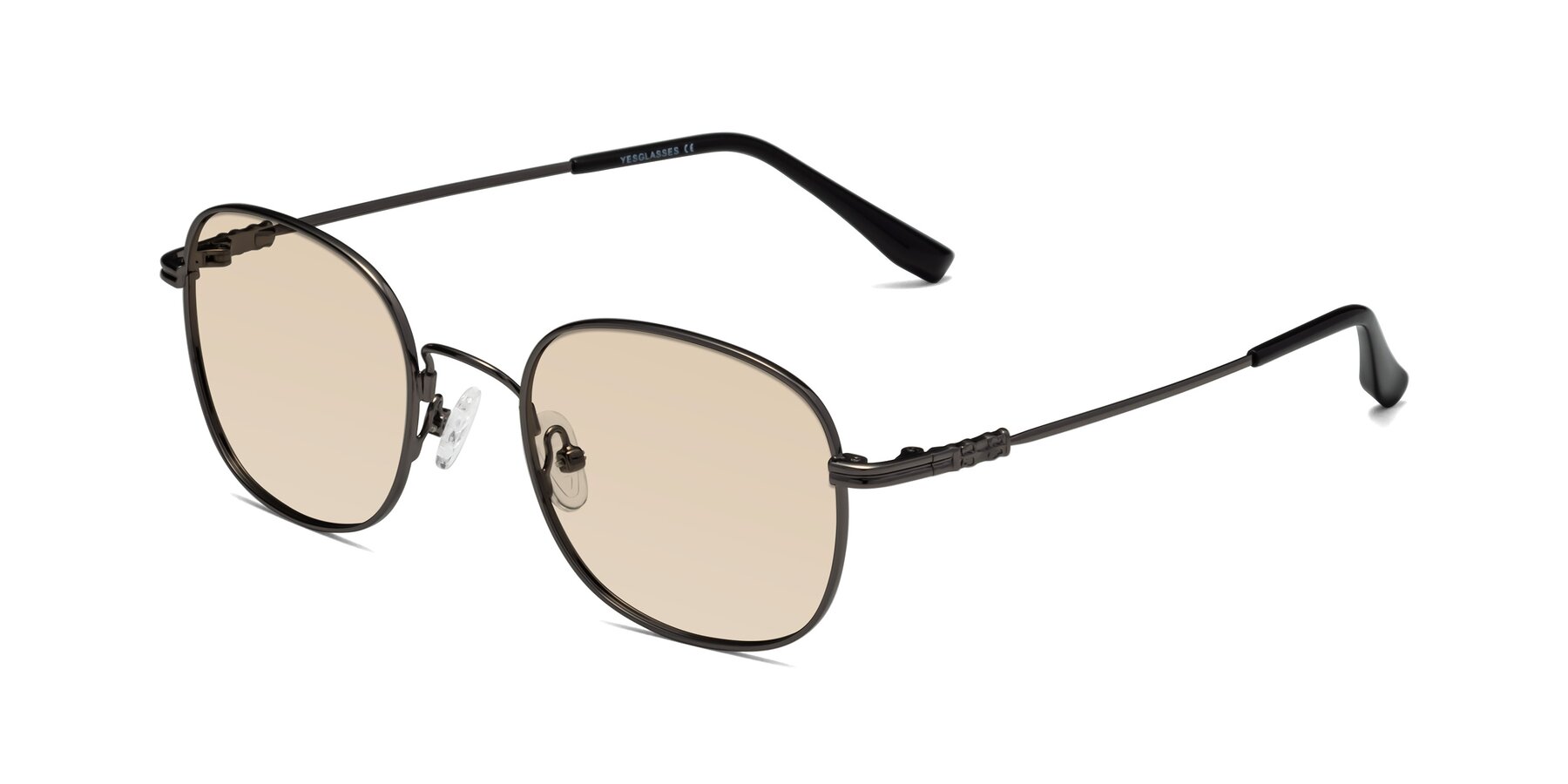 Angle of Roots in Gunmetal with Light Brown Tinted Lenses