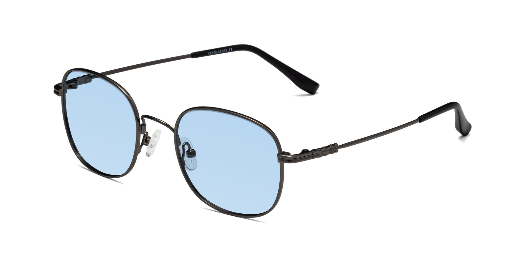 Angle of Roots in Gunmetal with Light Blue Tinted Lenses
