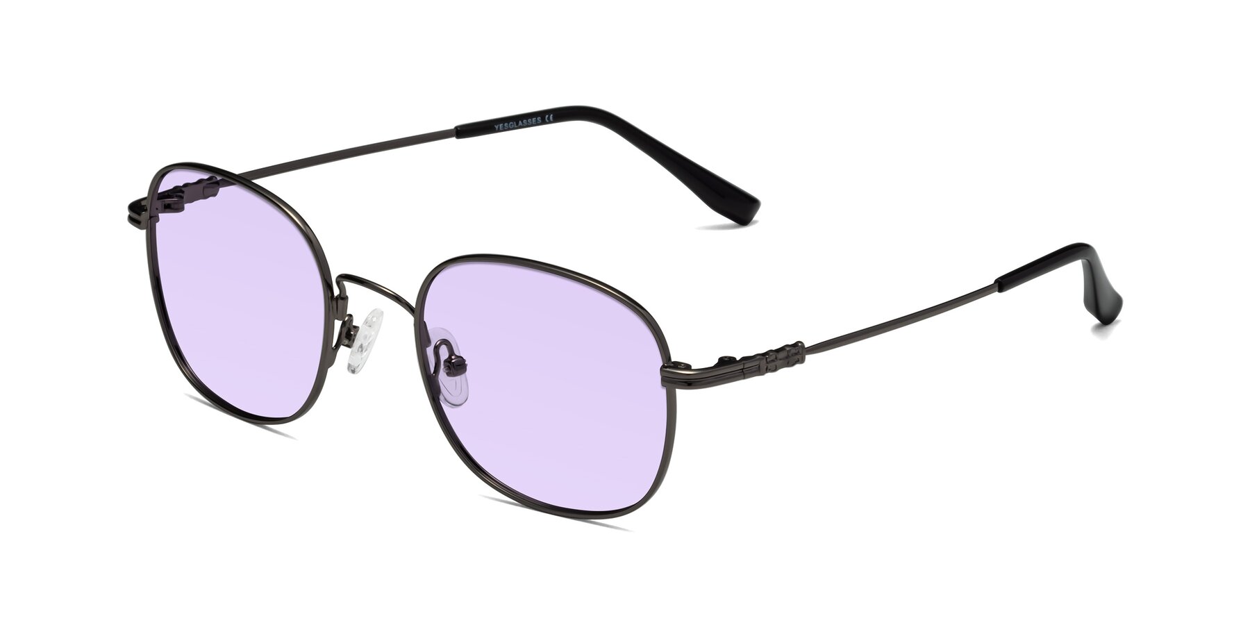 Angle of Roots in Gunmetal with Light Purple Tinted Lenses