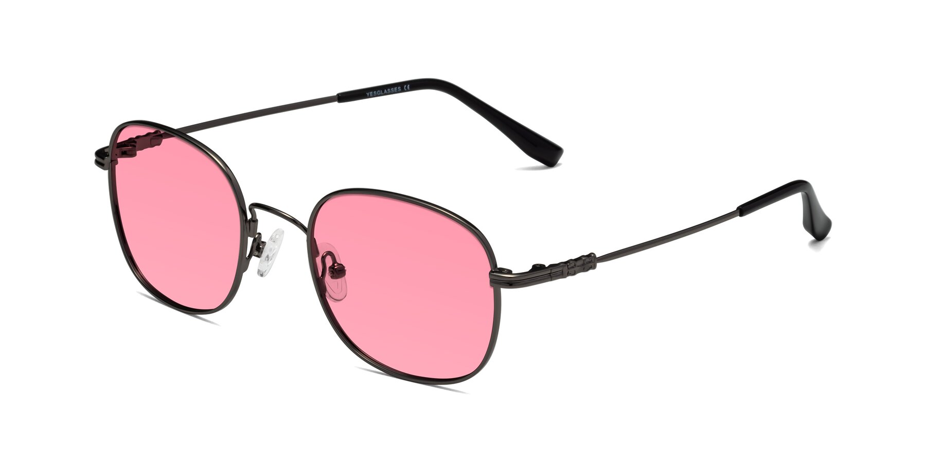 Angle of Roots in Gunmetal with Pink Tinted Lenses