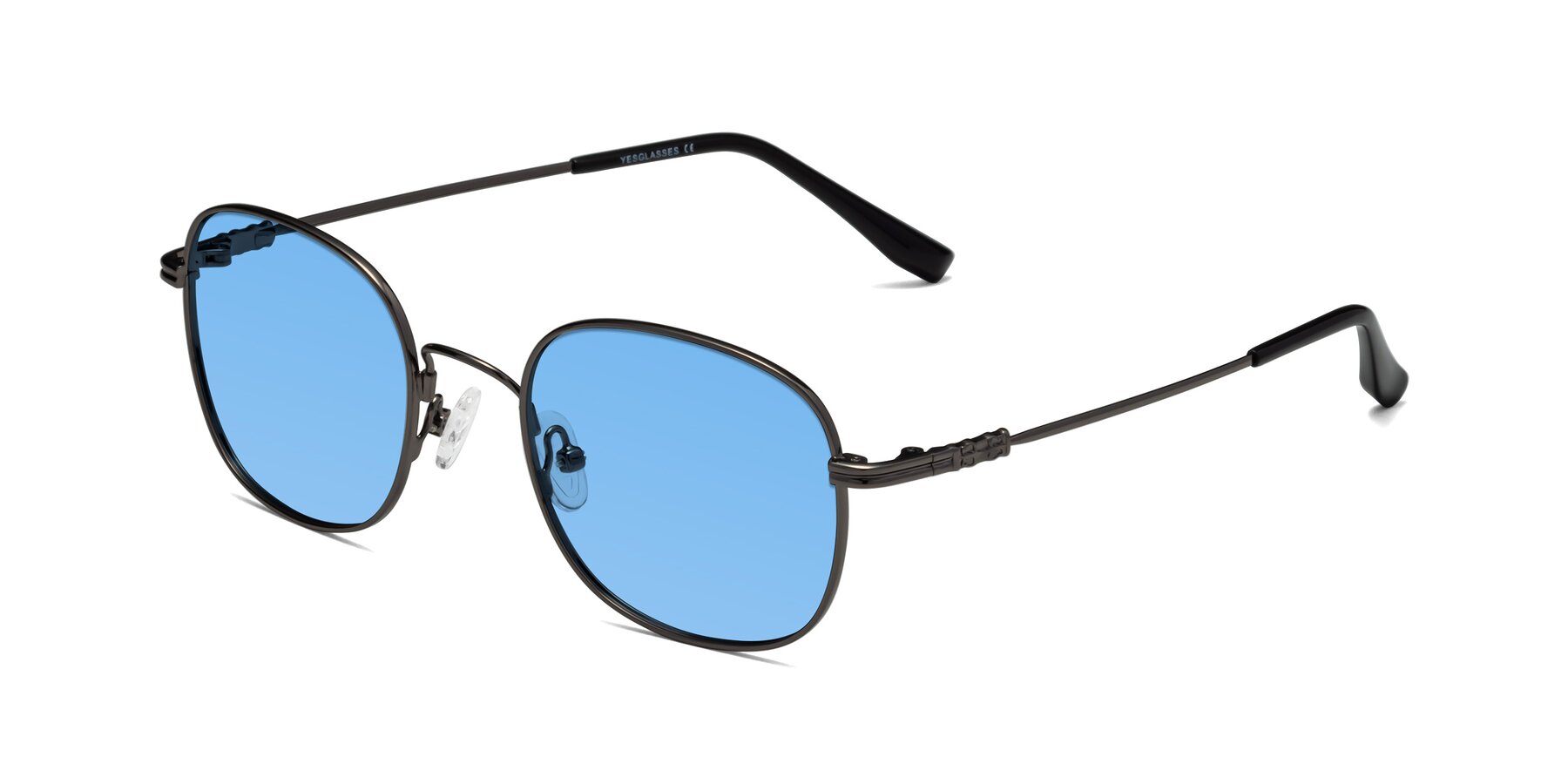 Angle of Roots in Gunmetal with Medium Blue Tinted Lenses