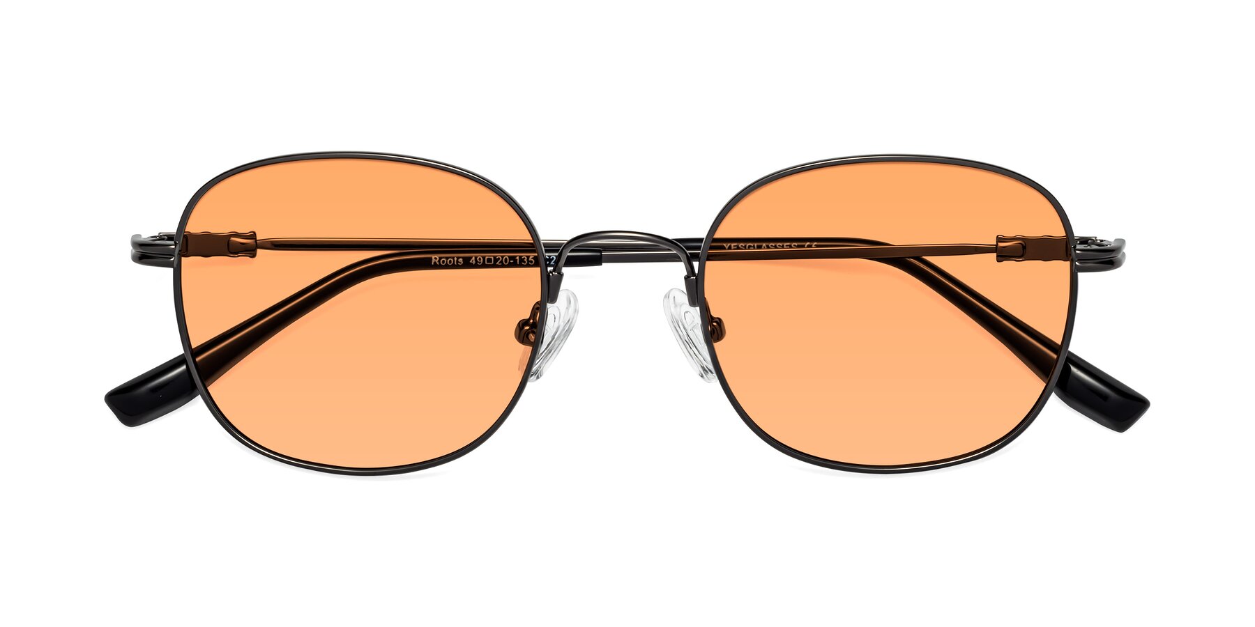 Folded Front of Roots in Gunmetal with Medium Orange Tinted Lenses