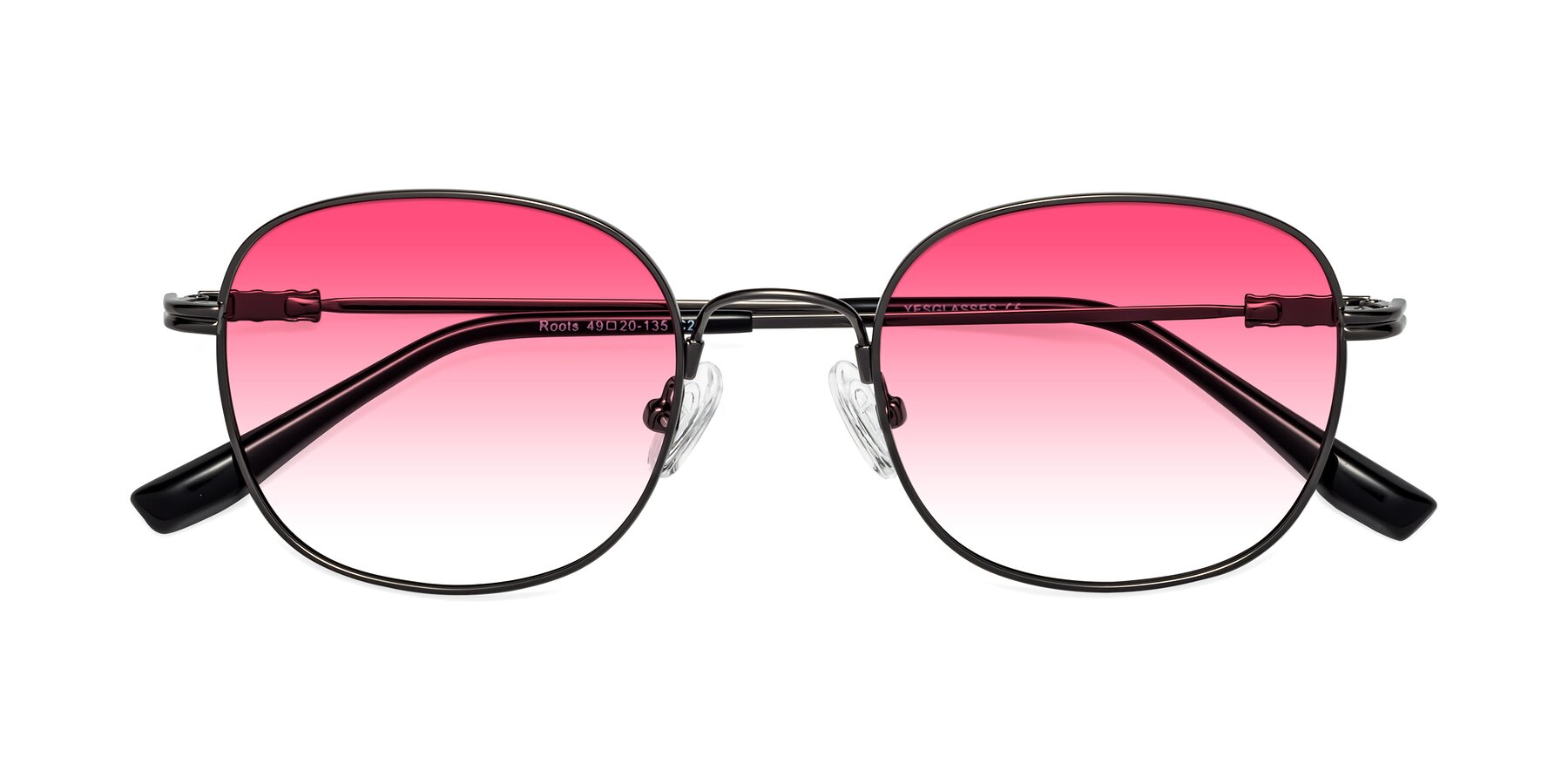 Folded Front of Roots in Gunmetal with Pink Gradient Lenses