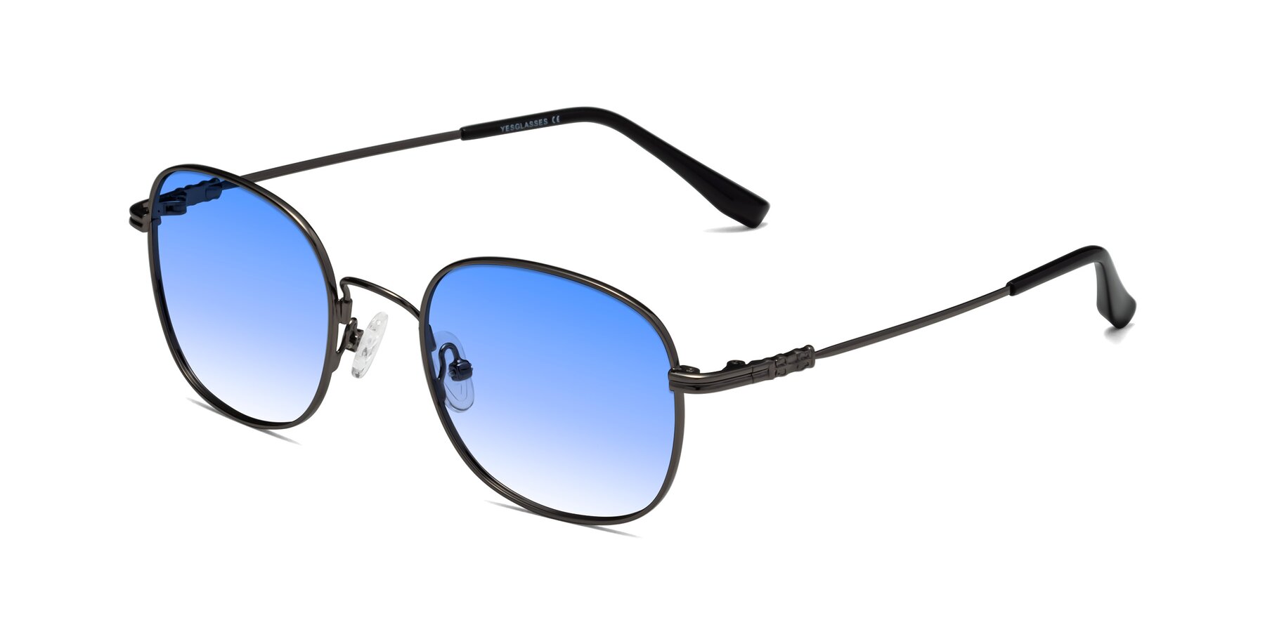 Angle of Roots in Gunmetal with Blue Gradient Lenses