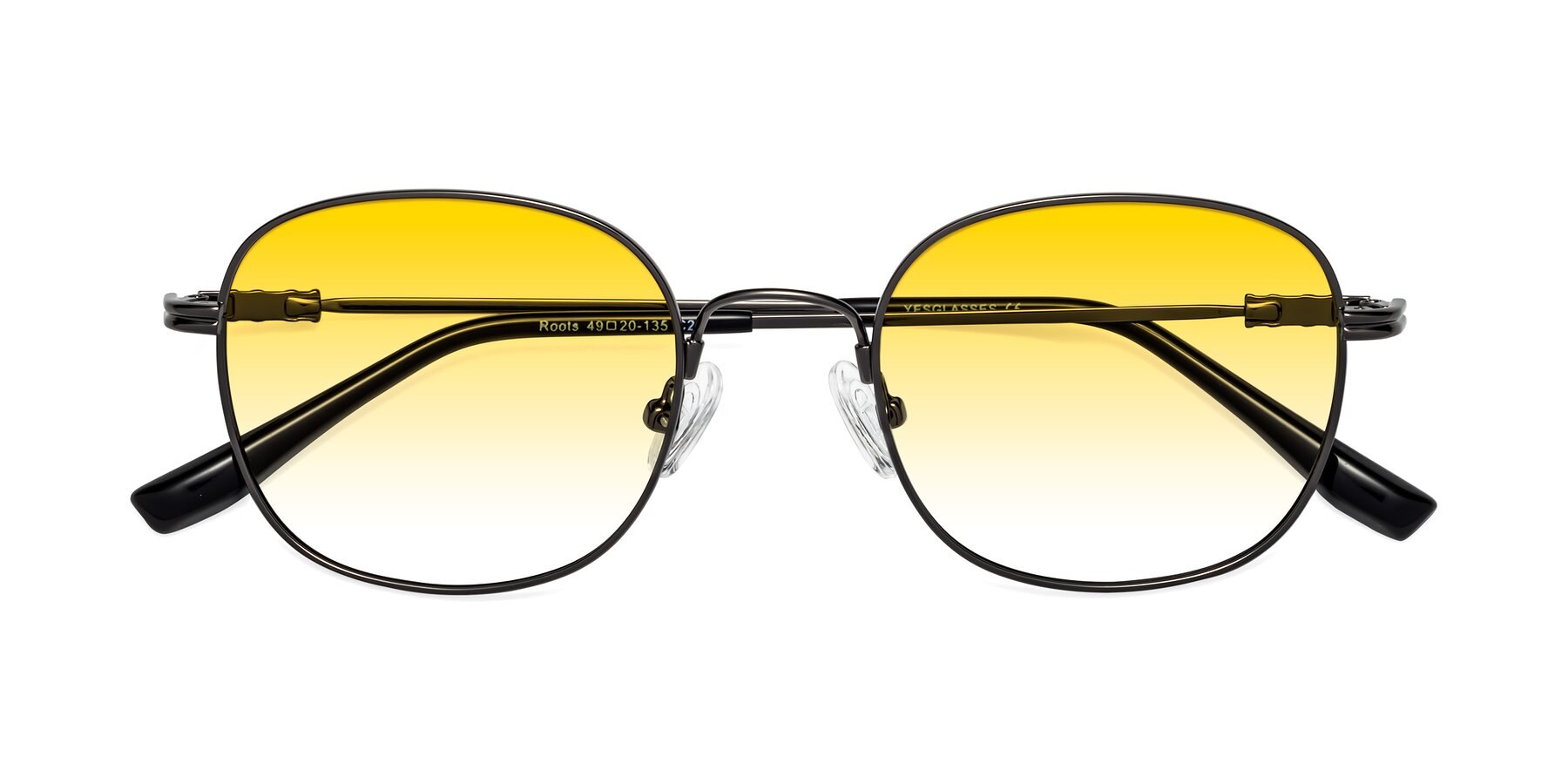 Folded Front of Roots in Gunmetal with Yellow Gradient Lenses