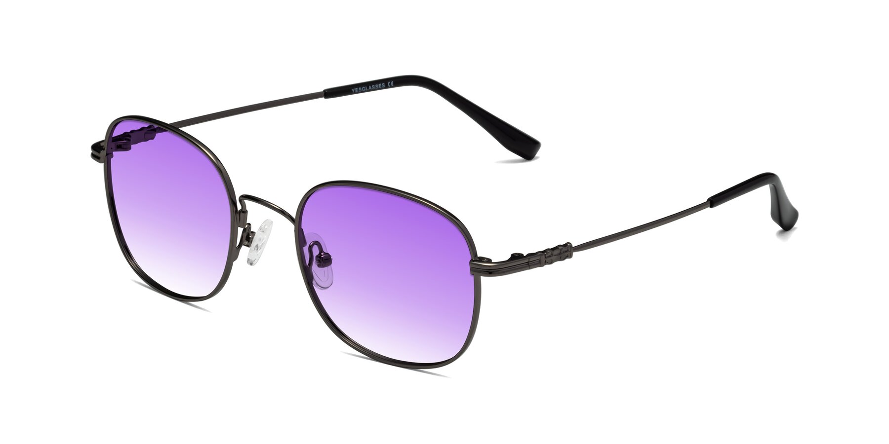 Angle of Roots in Gunmetal with Purple Gradient Lenses