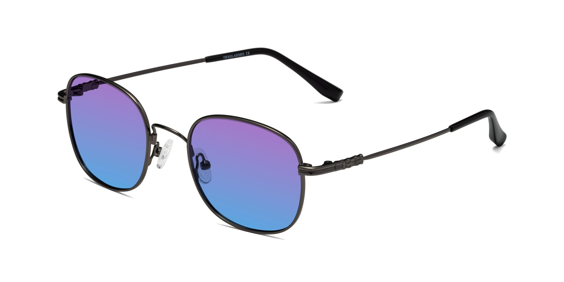 Angle of Roots in Gunmetal with Purple / Blue Gradient Lenses
