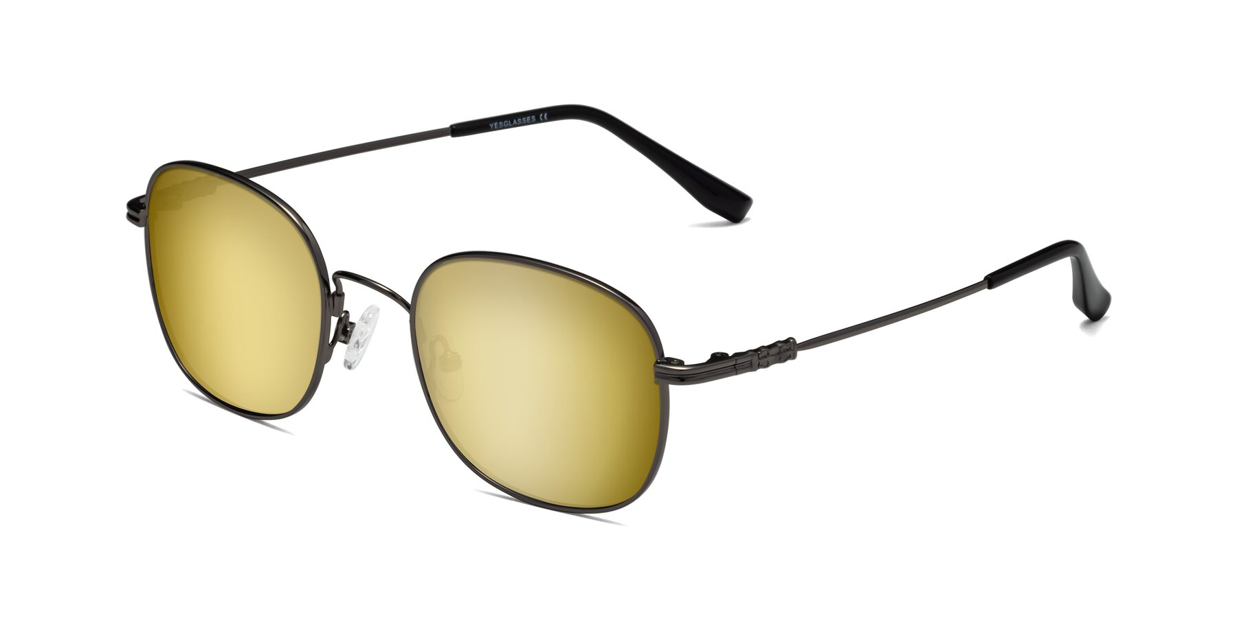 Angle of Roots in Gunmetal with Gold Mirrored Lenses
