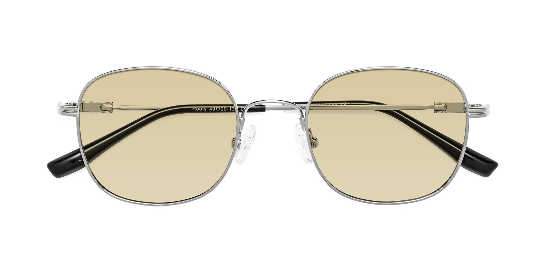 Folded Front of Roots in Silver with Light Champagne Tinted Lenses