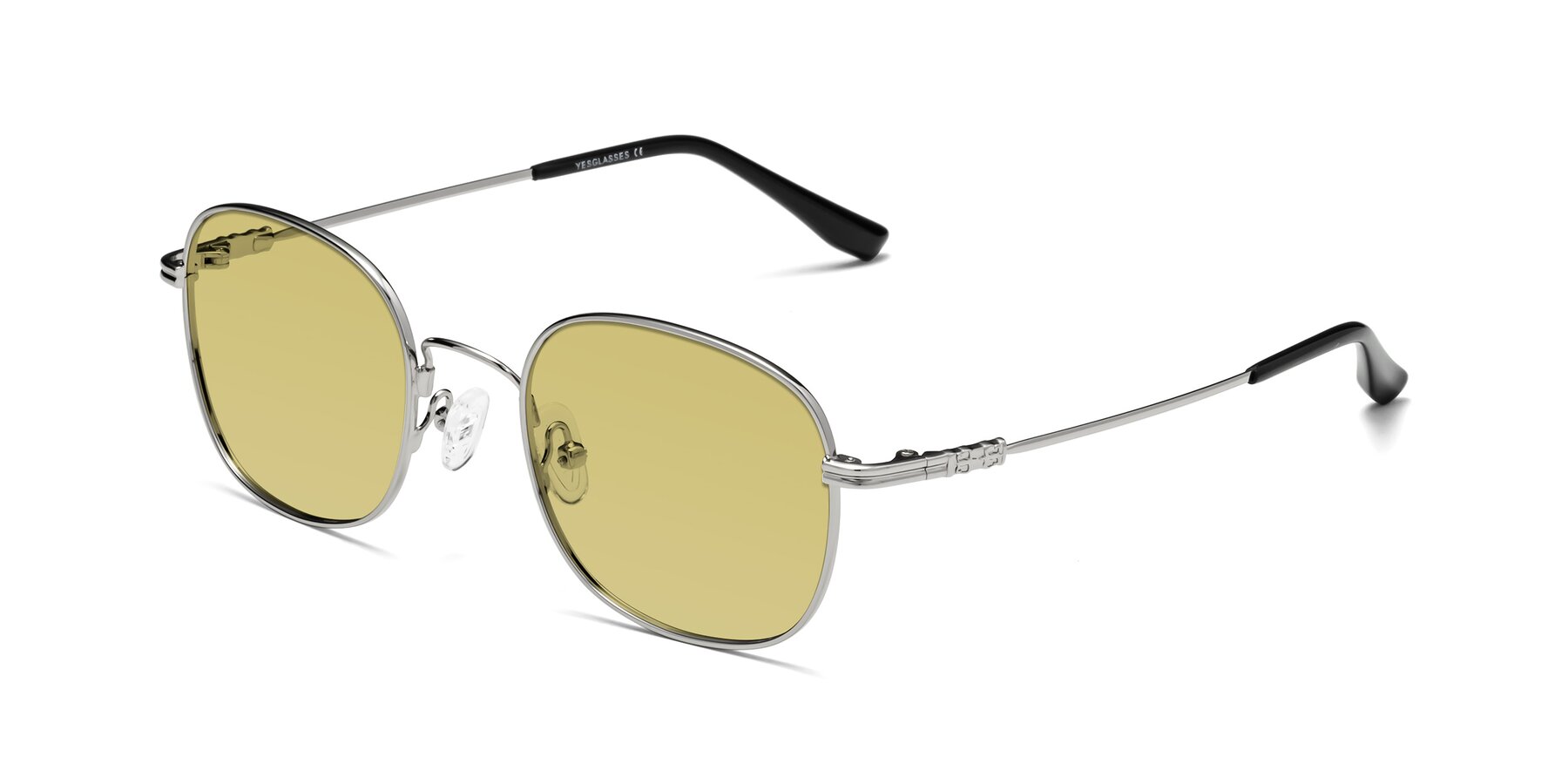 Angle of Roots in Silver with Medium Champagne Tinted Lenses