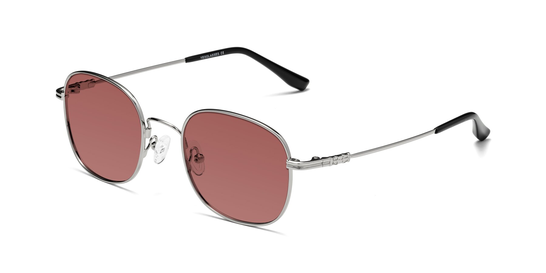 Angle of Roots in Silver with Garnet Tinted Lenses