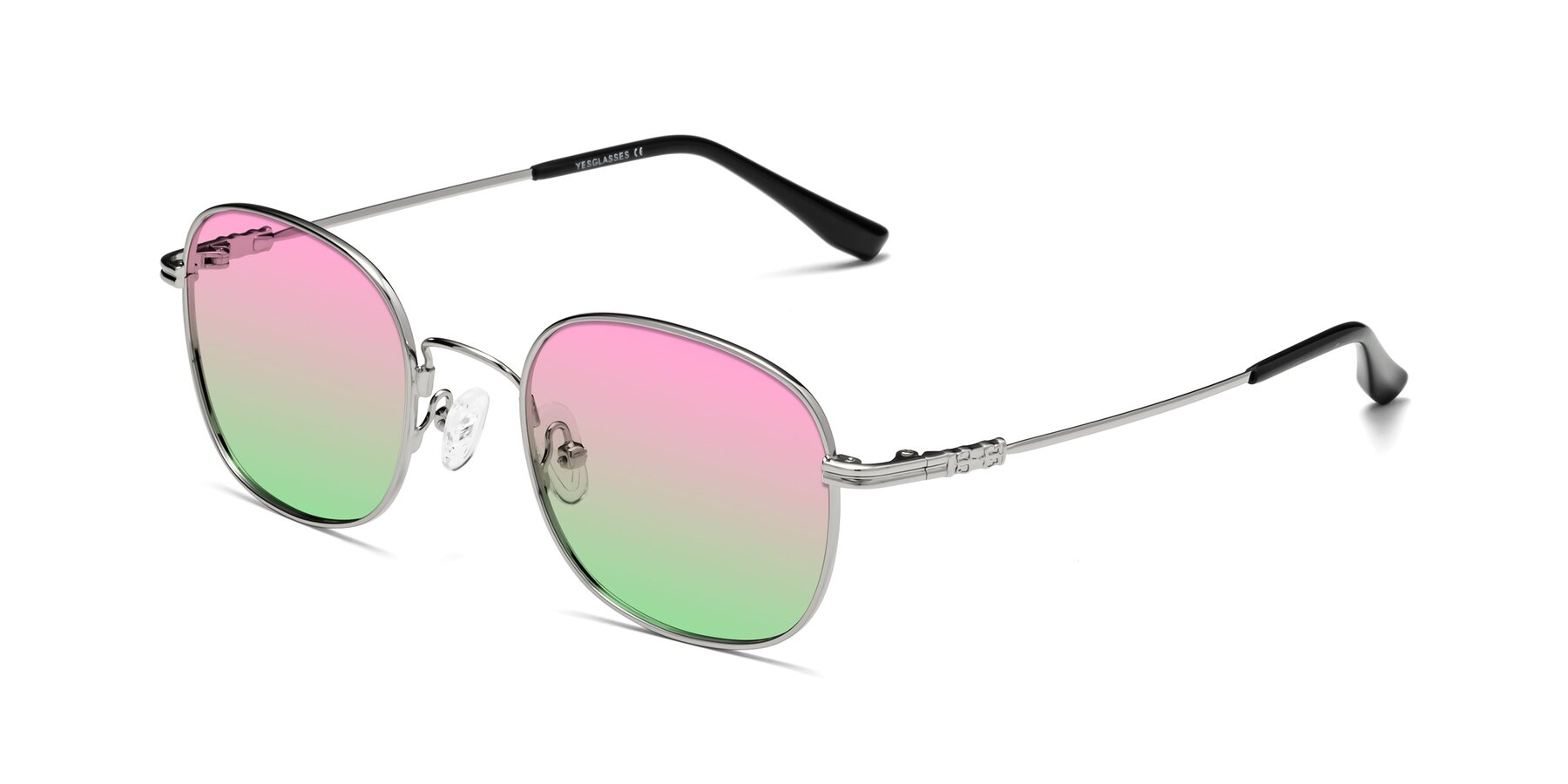 Angle of Roots in Silver with Pink / Green Gradient Lenses