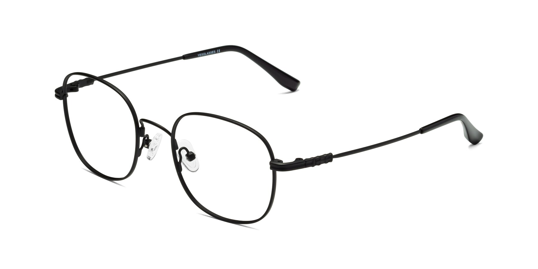 Angle of Roots in Black with Clear Reading Eyeglass Lenses