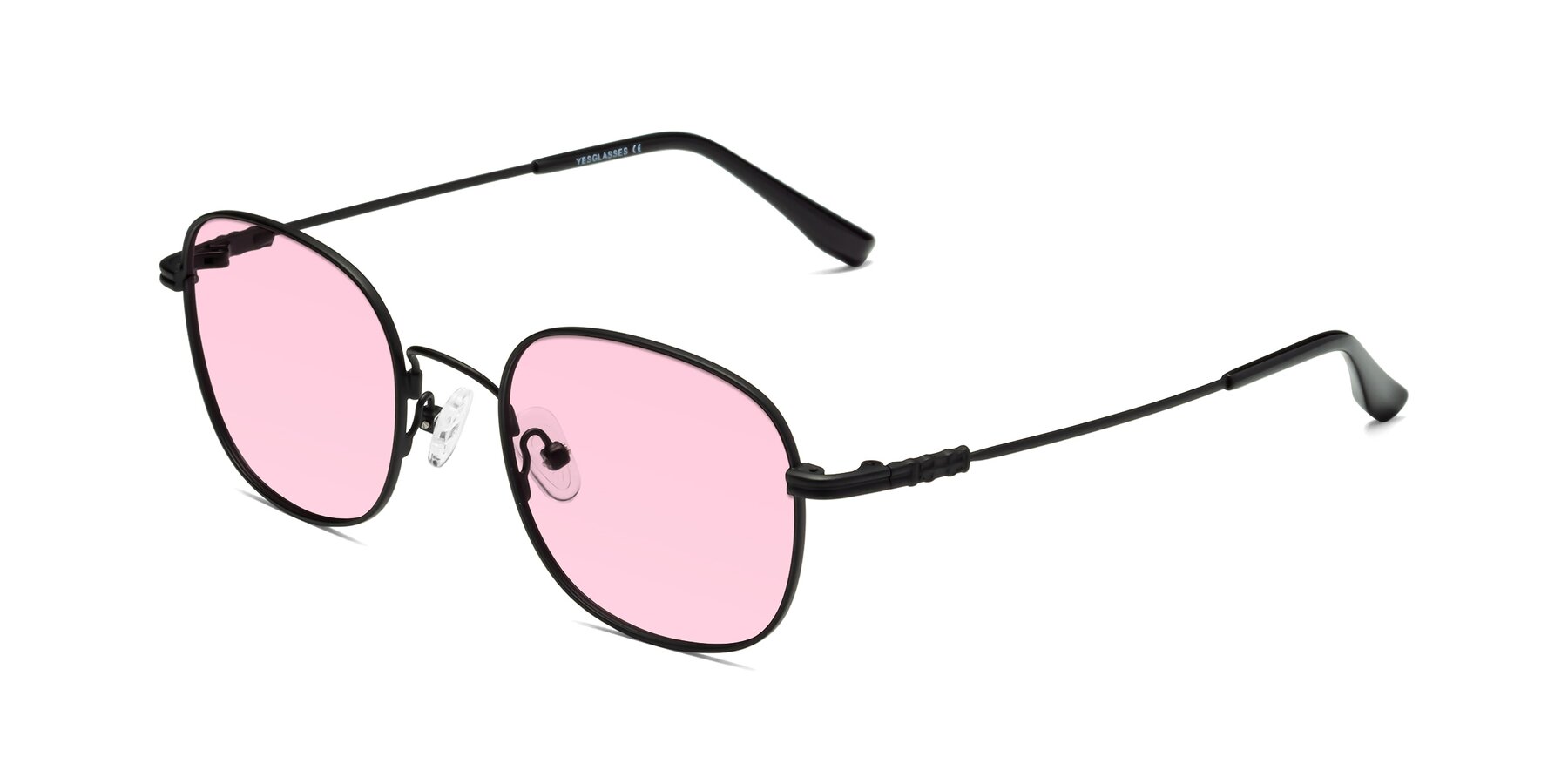 Angle of Roots in Black with Light Pink Tinted Lenses