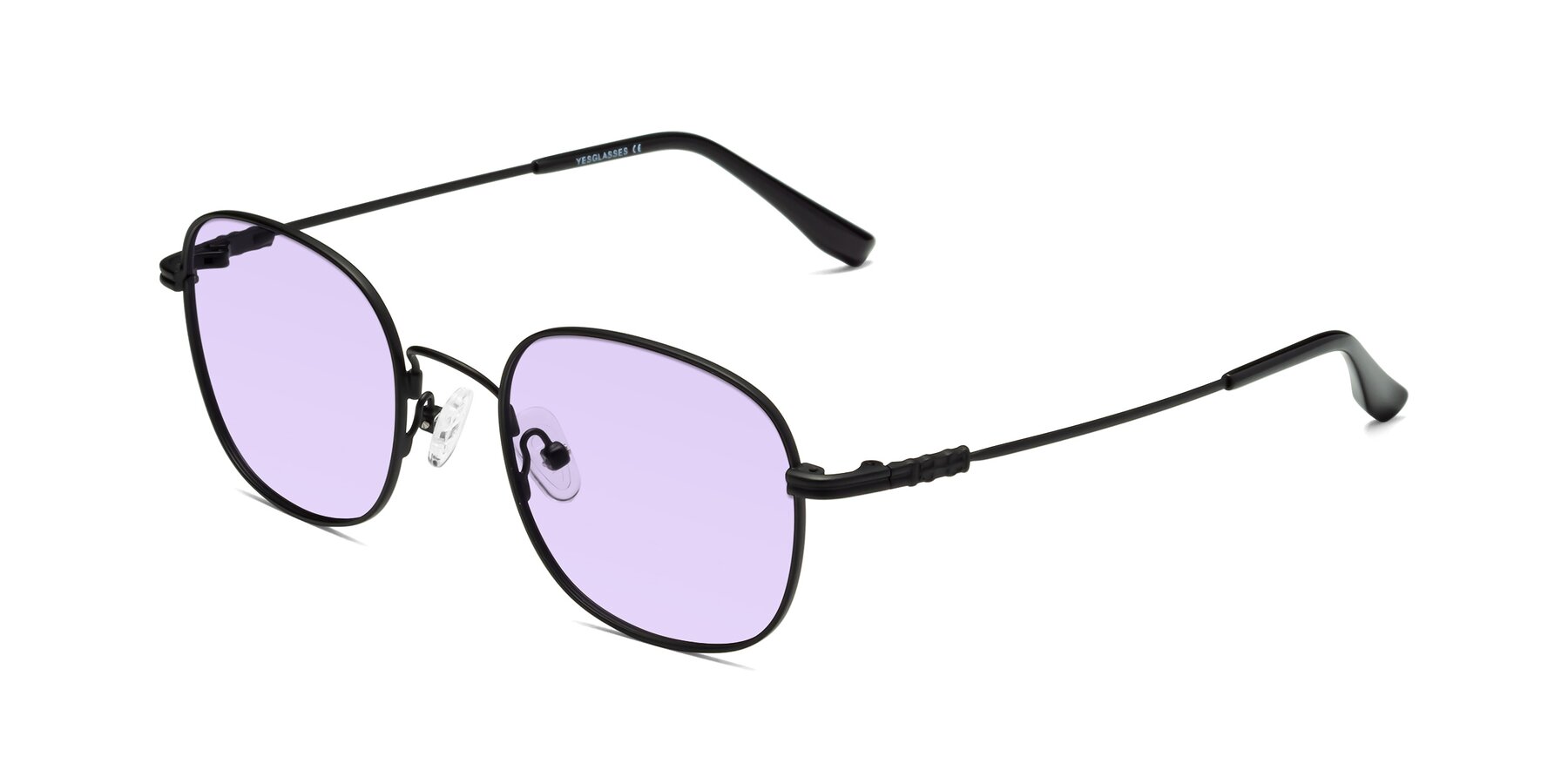 Angle of Roots in Black with Light Purple Tinted Lenses