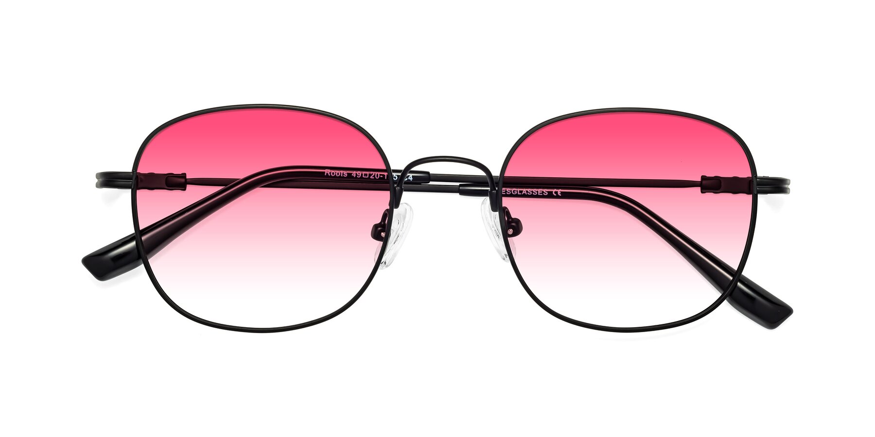 Folded Front of Roots in Black with Pink Gradient Lenses