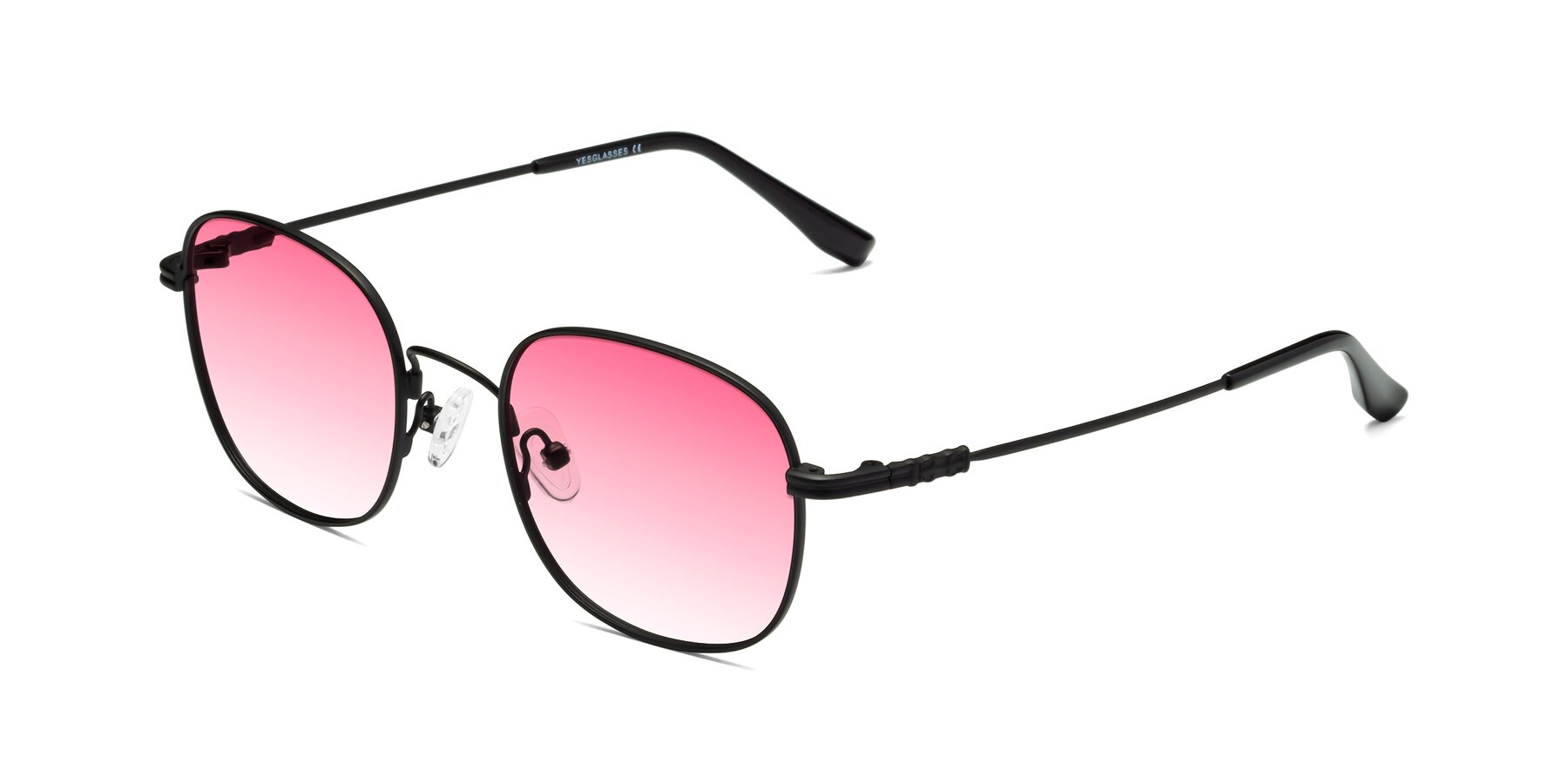 Angle of Roots in Black with Pink Gradient Lenses