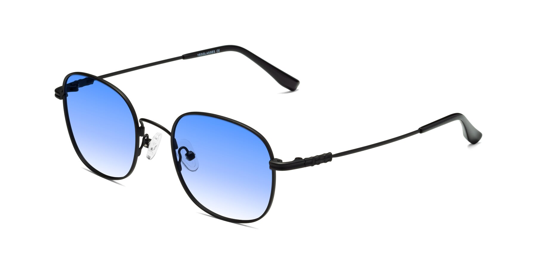 Angle of Roots in Black with Blue Gradient Lenses
